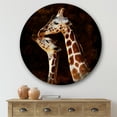 thumbnail image 2 of Designart 'Close UP Of Two Giraffes Kissing I' Farmhouse Circle Metal Wall Art 29x29 - Disc of 29, 2 of 5