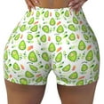 thumbnail image 2 of Haiem Kawaii Avocado No Front Seam Biker Shorts for Women Yoga Workout Gym Bike Shorts with Tummy Control Moisture-Wicking-Large, 2 of 9