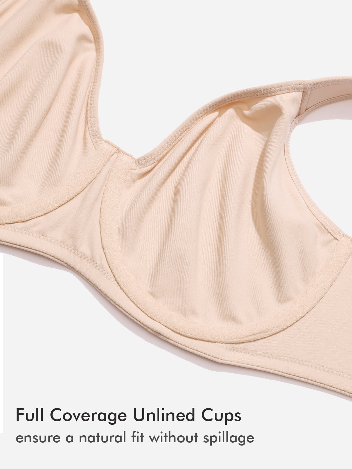 DELIMIRA Women's Inbarely Plus Full Coverage Bra Plus Size Underwire Unlined Seamless Bras