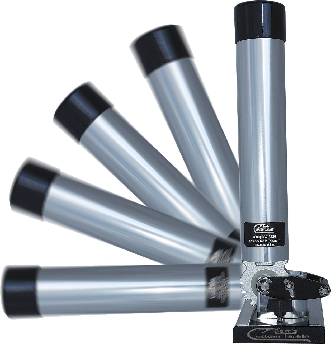 Bert's Custom Tackle Aluminum Fishing Rod Holder Satin Bert's Custom Tackle Aluminum Fishing Rod Holder Satin