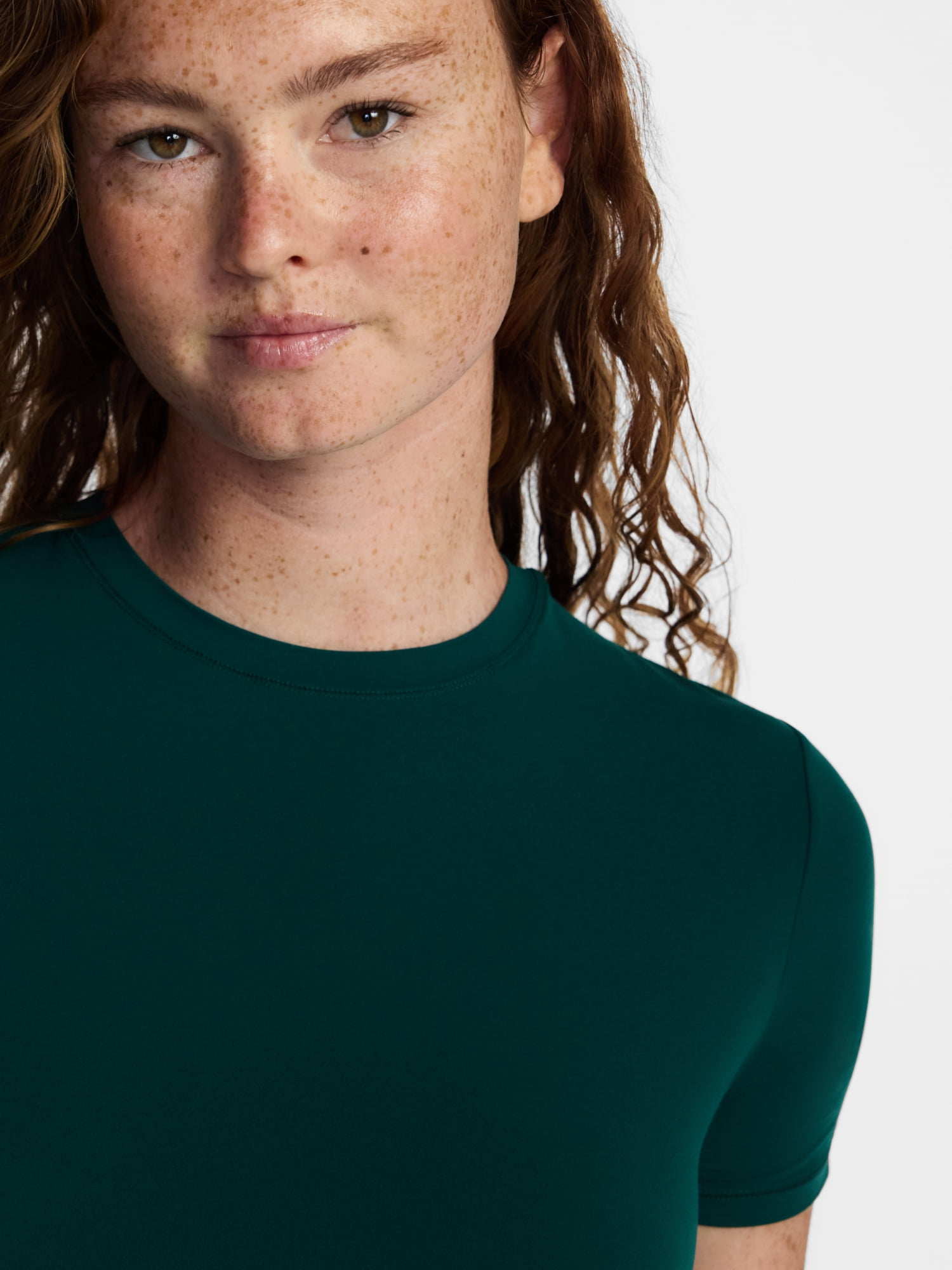 No Boundaries Fit Stretch Tee with Short Sleeves, Women's XS-XXXL