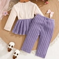 thumbnail image 5 of mgoYE Toddler Baby Girl Clothe Long Sleeve Shirt Sweatshirt Leggings 2 Piece Kids Baby Girl Fall Outfit Winter Clothe, 5 of 6