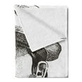 thumbnail image 2 of Vintage Nautical Tattoo Soft Flannel Fleece Blanket, Handsome Seaman Marine Sailor Boatswain Engraved Look Sketch, Cozy Plush for Indoor and Outdoor Use, 50" x 60", Dark Taupe White, by Ambesonne, 2 of 5