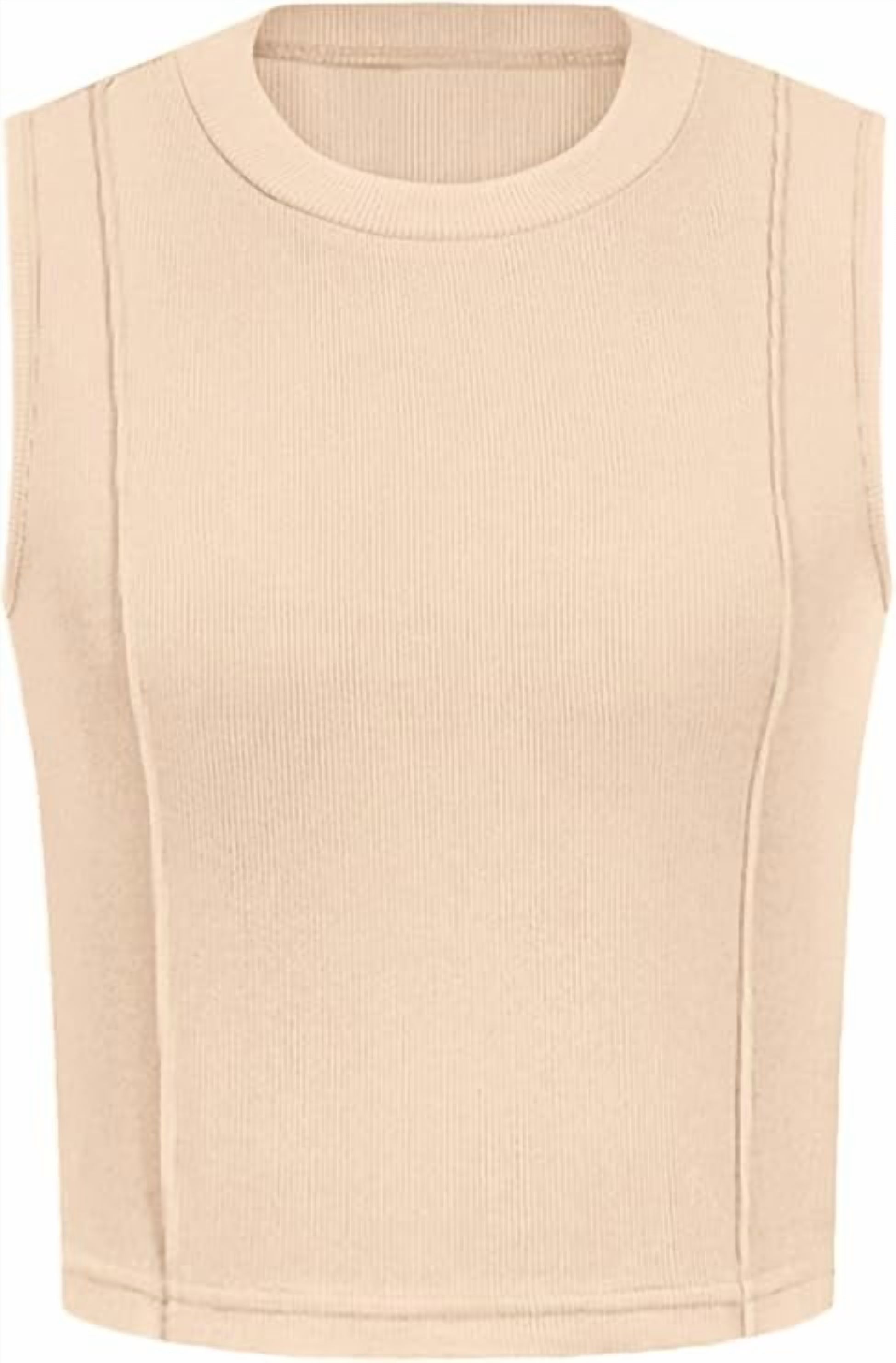 PRETTYGARDEN Tank Top for Women Summer Casual Sleeveless Ribbed Slim Fitted Basic Tee Shirts Spring Fashion Y2k Clothes