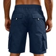 thumbnail image 5 of Men's Cargo Shorts Quick Dry Lightweight Knee Length Bermuda Shorts with Pockets Elastic Waist Work Hiking Short, L, 5 of 5