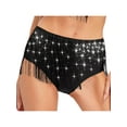 thumbnail image 3 of Choomomo Womens Shimmery Rhinestone Dance Shorts for Latin Salsa Belly Dance Party Club Performance Black L, 3 of 4