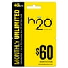 h2o Wireless Cell Service Prepaid Calling Card for Mobile Account Top Up, (Email Delivery)