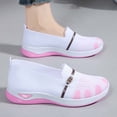 thumbnail image 5 of Hurxie Walking Shoes Women Slip on Sneakers Non Slip Work Tennis Plantar Breathable Mesh Comfortable Ladies Nursing White, 5 of 7