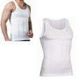 thumbnail image 1 of Mens Body Shaper Slimming Shirt Tummy Waist Vest Slim Compression Tank White, 1 of 7
