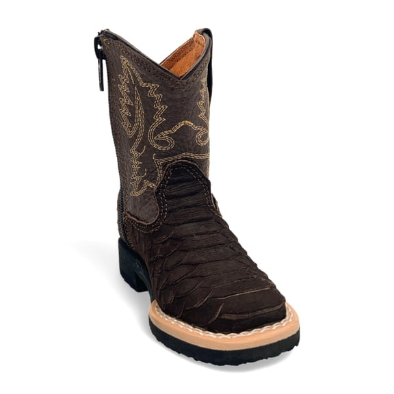 The Western Shops Infant Kids Python Print Leather Cowboy Boot
