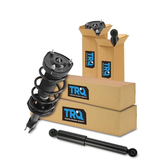 TRQ Front and Rear Complete Strut Assembly & Shock Absorber Kit Complete Strut & Coil Spring Assembly Fits Select 2015-2018 Chevrolet City Express 2013-2020 Nissan NV200