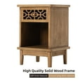thumbnail image 5 of COZAYH Retro Rustic Nightstand Solid Fir End Table Side Table with Hand Carved Front and Open Shelf for Boho, French Country, Farmhouse Style, Natural, 5 of 7