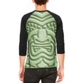 thumbnail image 2 of Tiki God Green Face Luau Mens Raglan T Shirt, 2 of 2