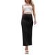 thumbnail image 1 of Gibobby faldas largas de mujer casuales de color sólido informal para mujer Falda de tubo recta delgada(Negro, M), 1 of 5