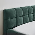 thumbnail image 5 of Queen Size Upholstered Bed Frame,No Box Spring Needed, Sturdy Solid Wood Platform Bed with Thick Chenille Fabric & Headboard , Easy Assembly, Modern Bedroom Upgrade, Durable Design, Blue-Green, 5 of 6