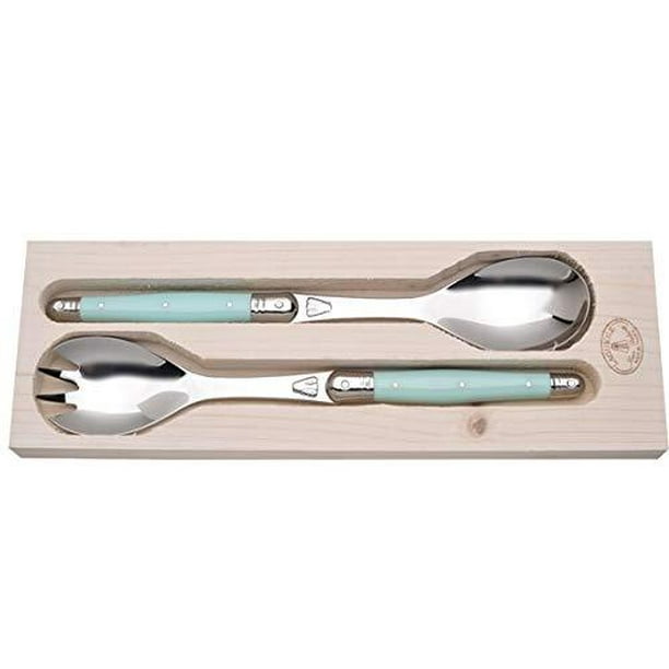 D Laguiole Flatware Jean Dubost Salad Servers In A Tray 2 Pc Turquoise Walmart Com Walmart Com