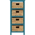 thumbnail image 6 of eHemco 4 Tier X-Side End Storage Cabinet with 4 Wicker Baskets, Teal, 6 of 7