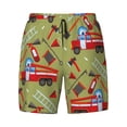 thumbnail image 5 of Rocae Cartoon Fire Truck for Men's Swim Trunks Quick Dry With Two Side Pockets and One Lined Patch PocketMedium, 5 of 9