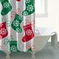 thumbnail image 4 of Christmas Stocking Pattern Shower Curtain 72"x72" ,Bathroom Decorative Shower Curtains Set with 12 Hooks,Modern Waterproof Washable Shower Curtain, 4 of 6