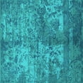 thumbnail image 1 of Ahgly Company Machine Washable Indoor Square Oriental Turquoise Blue Industrial Area Rugs, 7' Square, 1 of 4