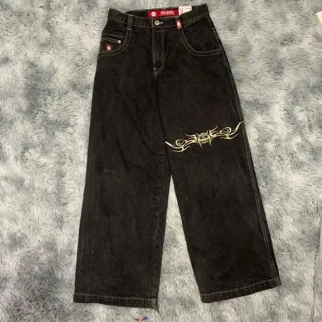 Lisheng by JNCO Unisex High Waisted Loose Jeans with Dice Lisheng by JNCO Unisex High Waisted Loose Jeans with Dice
