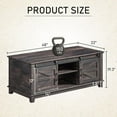 thumbnail image 6 of VanAcc Farmhouse Coffee Table with Sliding Barn Doors, 48" Living Room Table with Storage Adjustable Shelves, Rustic Wood Rectangular, Dark Rustic Oak, 6 of 7