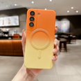 thumbnail image 3 of Gradient Magnetic Samsung Galaxy S22 5G Phone Case, Compatible with MagSafe, Upgraded Camera Lens Film Protection Shockproof Matte Cases for Galaxy S22 6.1" (Orange Yellow Gradient), 3 of 11