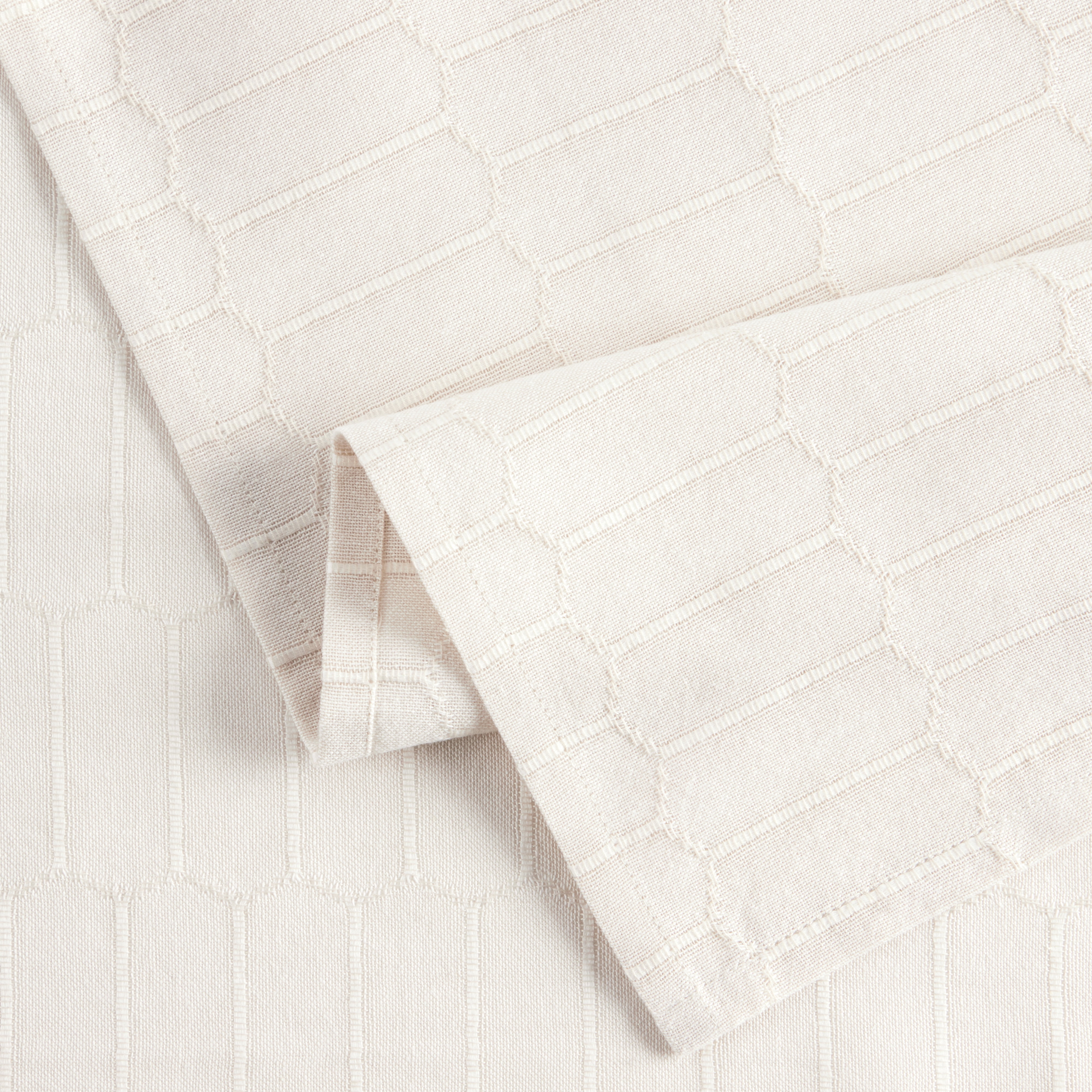 Martha Stewart Honeycomb Modern Farmhouse Napkin 4-Pack Set, Beige, 19"x19"