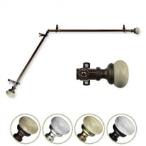 Central Design 4876-287-CORNER 0.812 in. Dia. Creola Corner Curtain Rod, Cocoa - 28-48 in.