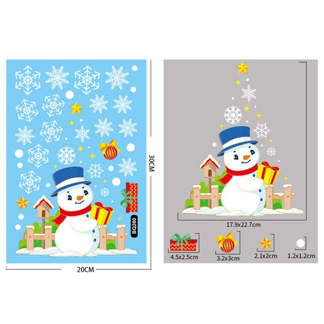 Pegatinas de pared de Navidad, pegatina electrostática de vidrio para ventana, Papá Noel, alce, regalo, decoración de Feliz Navidad para el hogar, adornos de Navidad