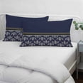 thumbnail image 4 of Boho Navy Blue Flower Pillow Covers Queen, Abstract Bohemia Pesley Floral Soft Brushed Microfiber Breathable Throw Pillow Covers, Pillowcase with Zipper for Couch Sofa Bedroom Living Room 20"x30", 4 of 9