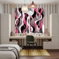 thumbnail image 3 of Pink Stripe Kitchen Curtains 84 Inch Length, Gradient Grey Moire Geometric Modern Abstract Grommet Top Bedroom Living Room Curtains, Light Filtering Cafe Curtain Drapes 2 Panels Set 104''x84'', 3 of 4