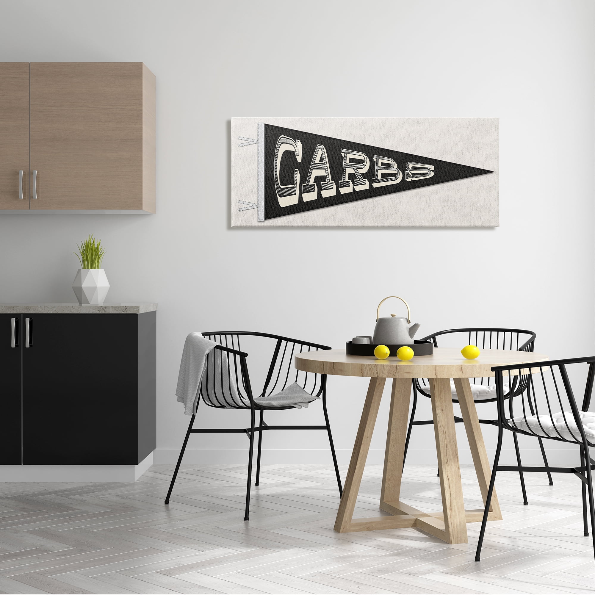 Stupell Carbs Pennant Banner Kitchen Food & Beverage Painting Gallery Wrapped Canvas Print Wall Art