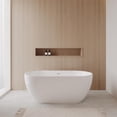thumbnail image 2 of Juno 63 Inch Freestanding Bathtub in White with Shiny White Drain and Overflow Trim, 2 of 8