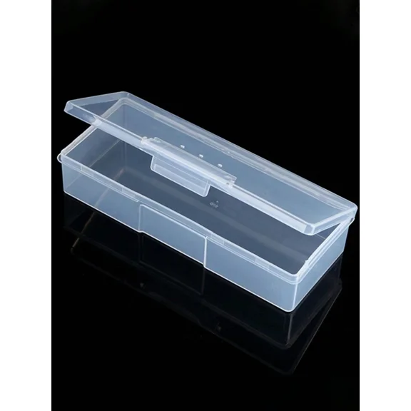Clear Plastic Makeup Organizer Box With Lid, 3 Compartments