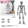 thumbnail image 2 of Clearance Under $1! 1PC Poseable Skeleton Action Figure, Halloween Desk Decor with Magnetic Base for Display, Plastic, (One Size, Silver), 2 of 9