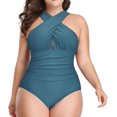thumbnail image 2 of Women's Swimsuits One Piece Tummy Control Front Cross Backless Swimsuit Bathing Suit, 2 of 5