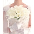 thumbnail image 4 of 20 piezas de flores artificiales de cala de látex de tacto real para decoración del hogar de la boda de la novia (blanco), 4 of 5