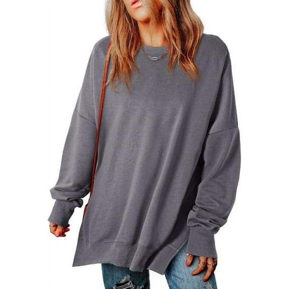 QWZNDZGR Womens Sweatshirt Casual Long Sleeve Crewneck Lightweight Pullover Tops Loose Sweatshirts