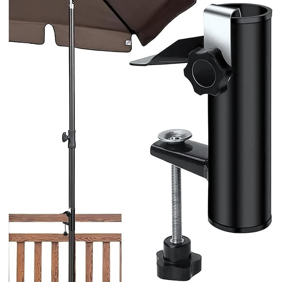 Parasol Stand, Balcony Umbrella Holder, Beach Parasol Universal Patio Umbrella Clamp for Tables, Benches, Decks, Flower Bed Slates