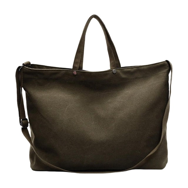 Bolso tote de lona de gran capacidad,bolso bandolera multiusos informal para el trabajo,la escuela,viajes y compras.Tejido de lona resistente.Capacidad para portátil,botella de agua y libros.