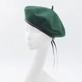 thumbnail image 2 of YooGuoGuo Women Faux Leather Trim Drawstring Military Beret Wool Blend Army Style Berets for Men, 2 of 2