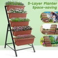 thumbnail image 2 of VIBESPARK 4Ft Planter Box 5-Tiers Vertical Raised Garden Bed with Drain for Patio Vegetables, Flowers Herb, 26" x 22.75" x 44.75", 2 of 10