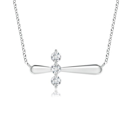 ANGARA Lab Grown Diamond Sideways Cross Necklace for Women in 925 Sterling Silver (Size-2.8mm| Color-F-G| Clarity-VS) | Anniversary, Jewelry Gift for Women | Lab-Grown Diamond Necklace