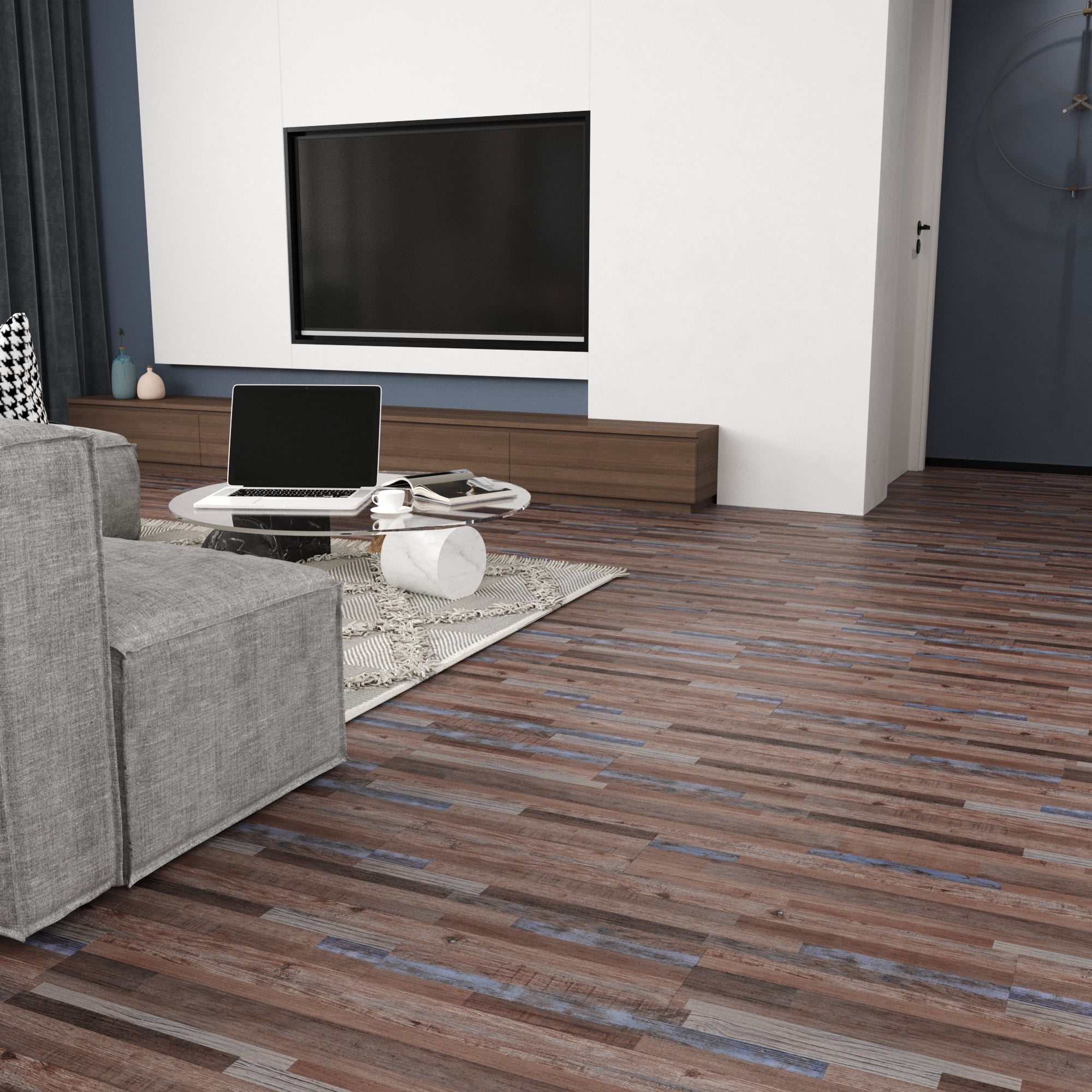 36-Pieces Aged Wood 12 MIL x 6 in. W x 36 in. Peel and Stick Vinyl Plank Flooring, Water Resistant PVC floor (54 sq.ft./Box)