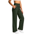 thumbnail image 2 of Admvng Womens Pants Solid Casual Elastic Waist Yoga Workout Leggings, 2 of 8