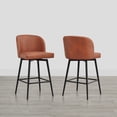 thumbnail image 2 of CHITA 27" Swivel Upholstered Counter Bar Stools with Back & Metal Legs Set of 4,Faux Leather in Terracotta, 2 of 8