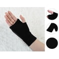 thumbnail image 2 of Guantes sin dedos para mujer INSPIRE CHIC con agujero para el pulgar, ropa de otoño, calentadores de muñeca, 1 par, negro, talla única, 2 of 6