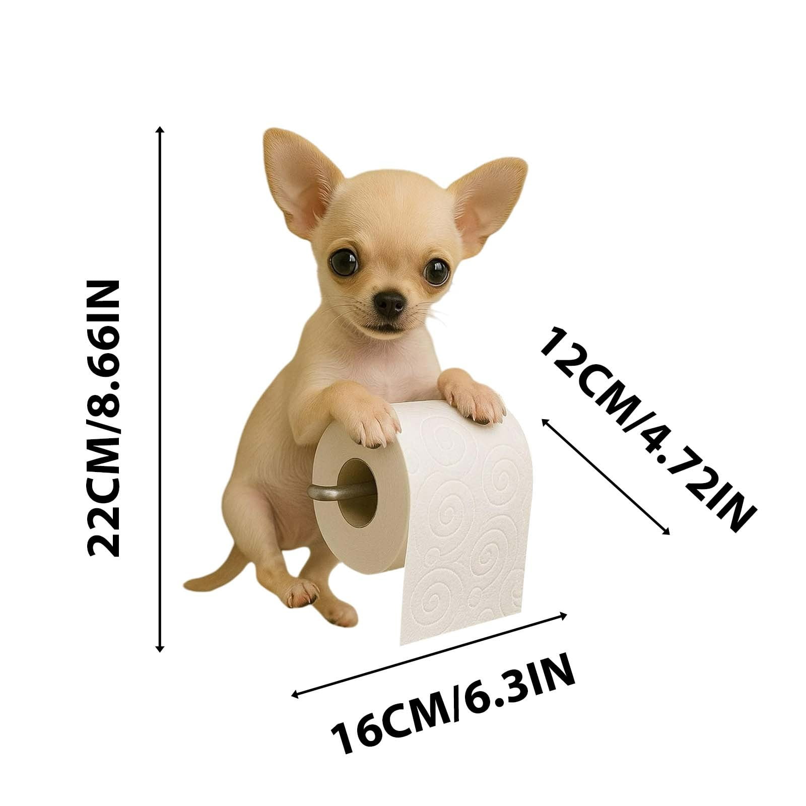 Dog Toilet Paper Holder Wall Mount | Resin Dog Shaped Tissue Dispenser | Cute Animal Bathroom Decor | Durable Colorful Pet Lovers Gift | Fits Standard Rolls | Space Saving Design