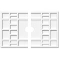 thumbnail image 1 of Ekena Millwork CMP36X24BX2-04000 4 in. ID x 12.5 in. Rectangle Beaux Architectural Grade PVC Contemporary Ceiling Medallion - 2 Piece, 1 of 1